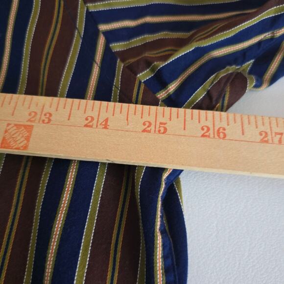 Bugatchi Uomo Mens Brown Stripe Classic American Preppy Business Shirt Party XXL - Picture 8 of 12
